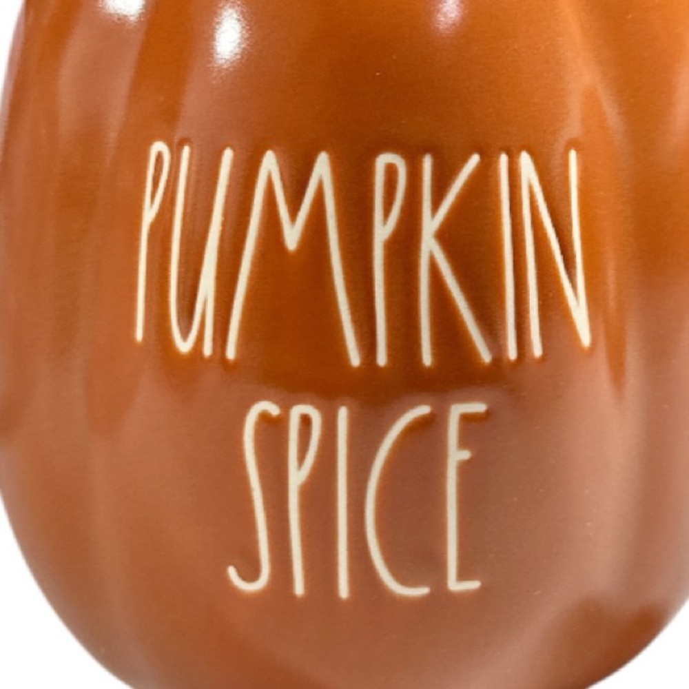 NEW Rae Dunn PUMPKIN SPICE Pumpkin Shaped Mug - Picture 2 of 7